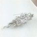 SELOVO Women Girls Silver Gold Plated Base Shinning Cubic Zirconia Pearl Flower Sparkle Brooch